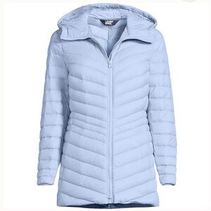 Lands End Ultra Packable Longline Coat NWT